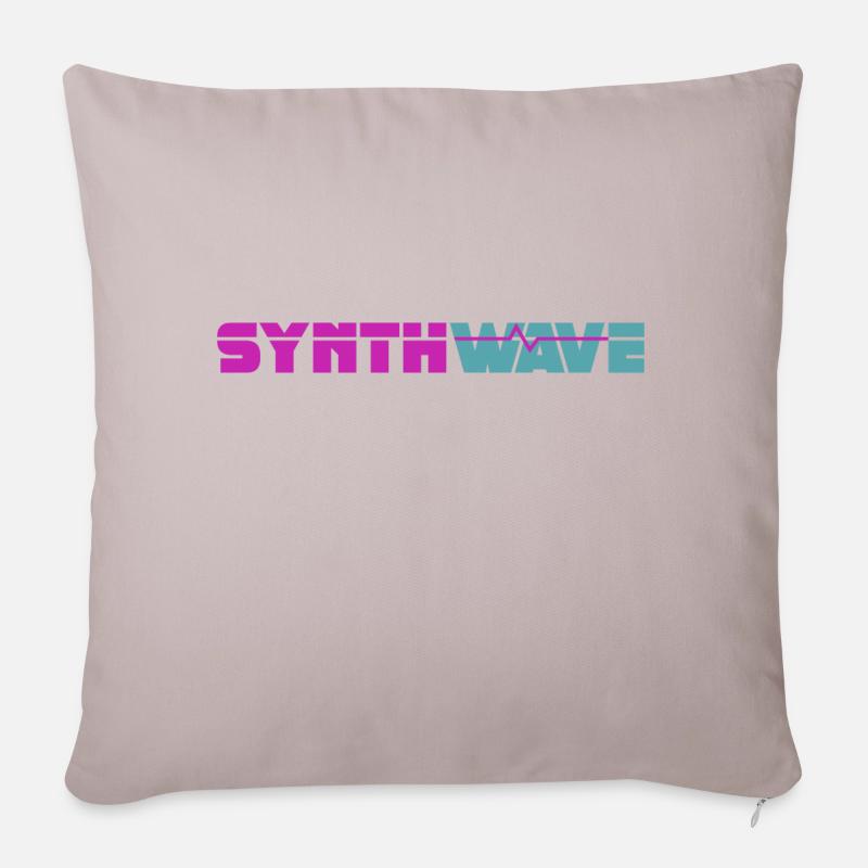 Synthwave - Sofakissenbezug 45 x 45 cm - helles Taupe