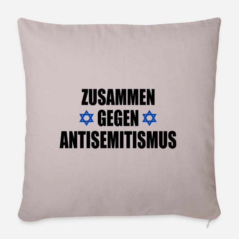 zusammen gegen antisemitismus - Sofakissenbezug 45 x 45 cm - helles Taupe