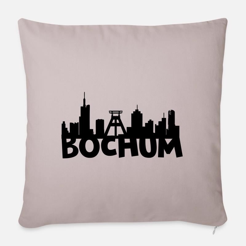 Bochum Skyline - Sofakissenbezug 45 x 45 cm - helles Taupe