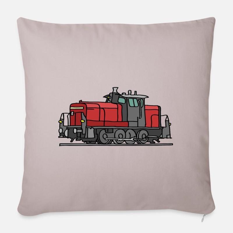 Diesellokomotive - Sofakissenbezug 45 x 45 cm - helles Taupe