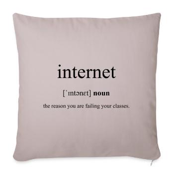 Internet Definition Dictionary - Sofakissenbezug 45 x 45 cm - helles Taupe - Vorne