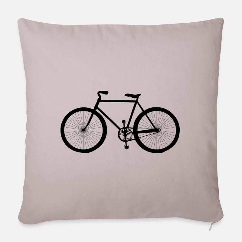 Fahrrad - Sofakissenbezug 45 x 45 cm - helles Taupe