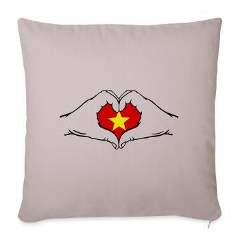 Vietnam Heart Shape - Sofa pillowcase 17,3'' x 17,3'' (45 x 45 cm) - light taupe - Front
