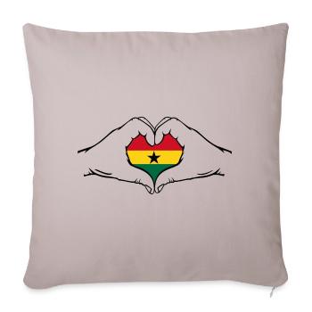 Ghana Flag Heart Shape - Sofa pillowcase 17,3'' x 17,3'' (45 x 45 cm) - light taupe - Front