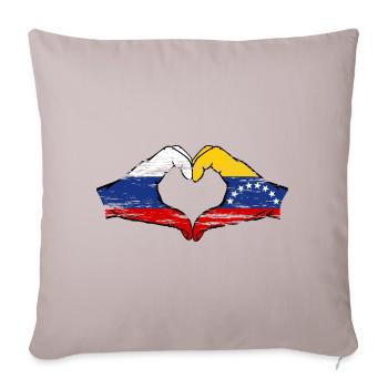 Russia Venezuela Flag Hands Heart Shape used - Sofa pillowcase 17,3'' x 17,3'' (45 x 45 cm) - light taupe - Front