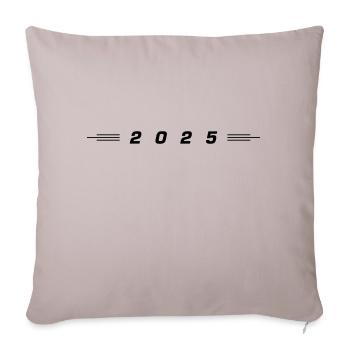 Année 2025 - Housse de coussin décorative 45 x 45 cm - taupe clair - Devant