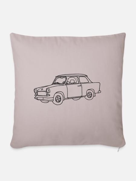 Trabi, , Kleinwagen der DDR - Sofakissenbezug 45 x 45 cm - helles Taupe