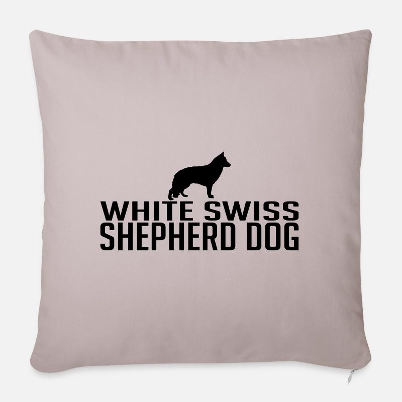 WHITE SWISS SHEPHERD DOG Chien de berger Wilsigns - Housse de coussin décorative 45 x 45 cm - taupe clair