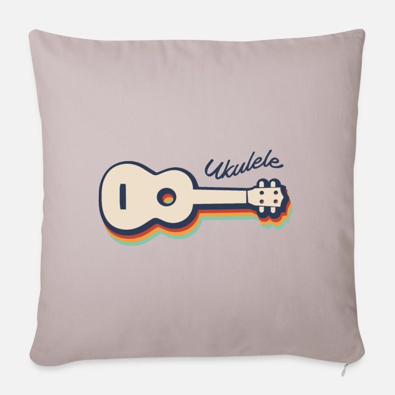 Ukulele Vintage - Sofakissenbezug 45 x 45 cm - helles Taupe