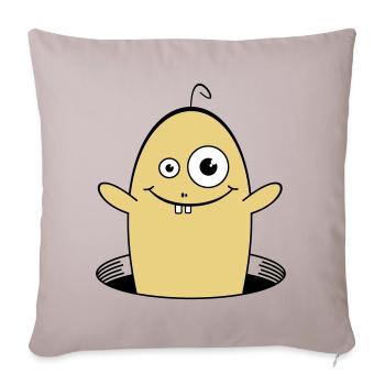 WILLY the friendly worm 1 - Sofa pillowcase 17,3'' x 17,3'' (45 x 45 cm) - light taupe - Front