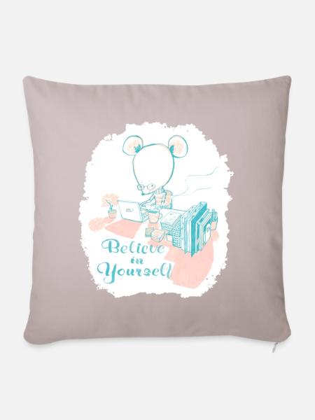 Believe in Yourself - Sofakissenbezug 45 x 45 cm - helles Taupe
