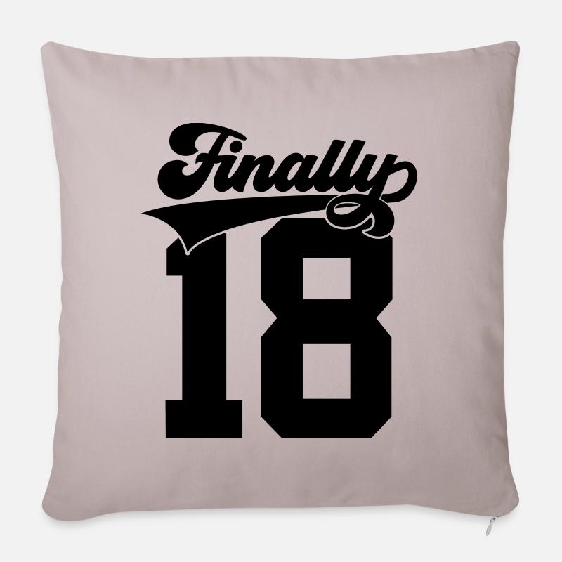 ENFIN 18 ANS 18 ANS 18 ANS ENFIN 18 ANS - Housse de coussin décorative 45 x 45 cm - taupe clair