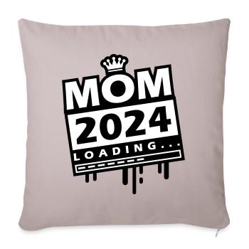 Mama 2024 Loading Mom - Sofakissenbezug 45 x 45 cm - helles Taupe - Vorne