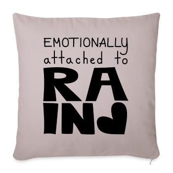 Emotional an Rain gebunden, Schwarz - Sofakissenbezug 45 x 45 cm - helles Taupe - Vorne