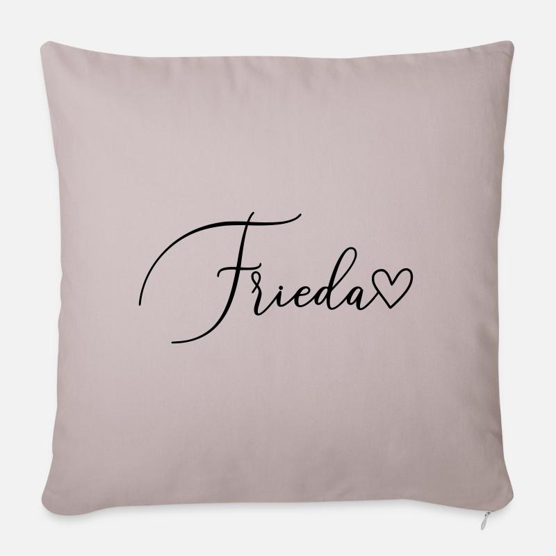 Frieda Name Vorname Mädchen - Sofakissenbezug 45 x 45 cm - helles Taupe