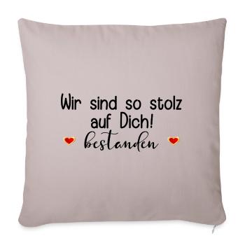 STOLZ ABSCHLUSS BESTANDEN SPRÜCHE - Sofakissenbezug 45 x 45 cm - helles Taupe - Vorne