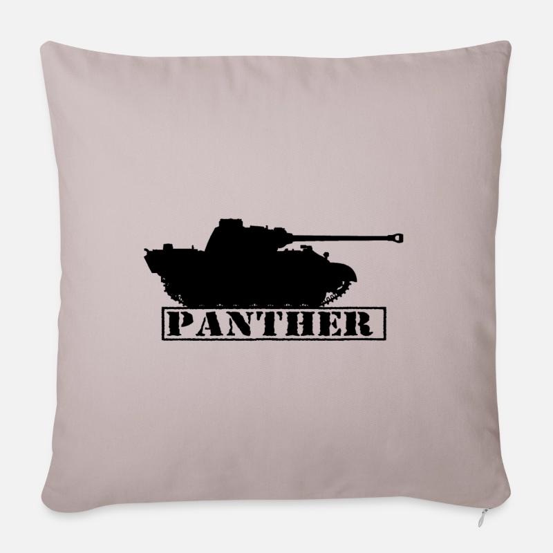 Panther deutscher Panzer schwarz Silhouette - Sofakissenbezug 45 x 45 cm - helles Taupe