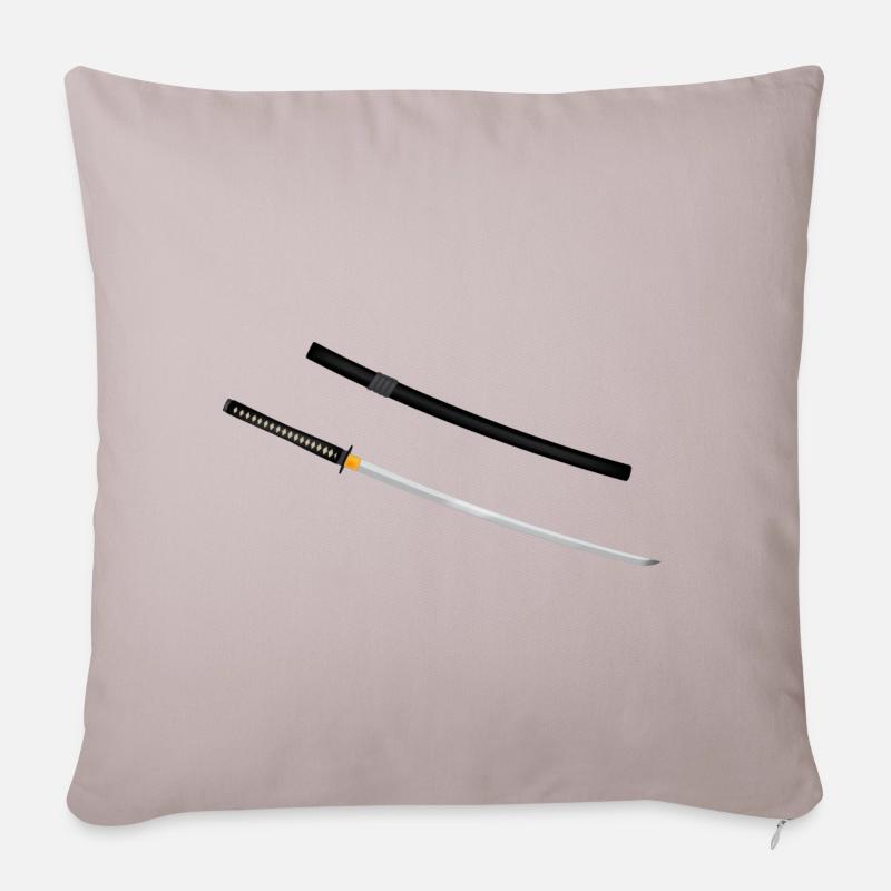 Japanisches Katana - Sofakissenbezug 45 x 45 cm - helles Taupe