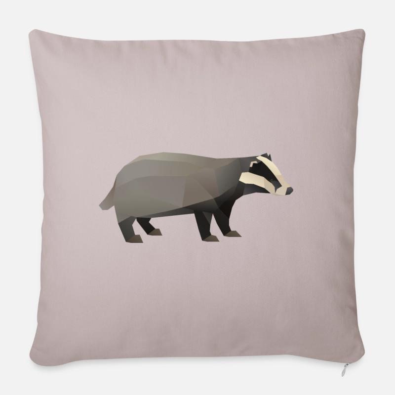 Dachs Waldtier Naturschutz Geschenk Polygon - Sofakissenbezug 45 x 45 cm - helles Taupe