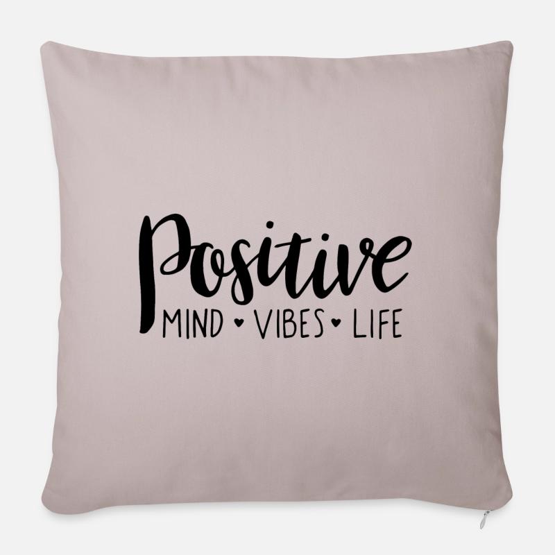 Citation positive - Housse de coussin décorative 45 x 45 cm - taupe clair