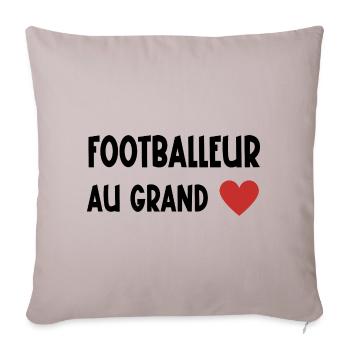 footballeur au grand cœur - Housse de coussin décorative 45 x 45 cm - taupe clair - Devant