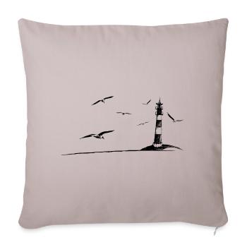 North Sea Lighthouse Seagull Idylle Holiday Gift - Sofa pillowcase 17,3'' x 17,3'' (45 x 45 cm) - light taupe - Front