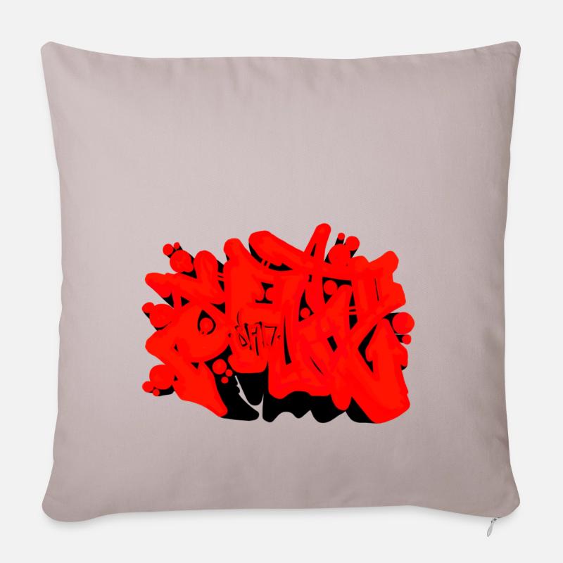 Graffiti SAD - Housse de coussin décorative 45 x 45 cm - taupe clair