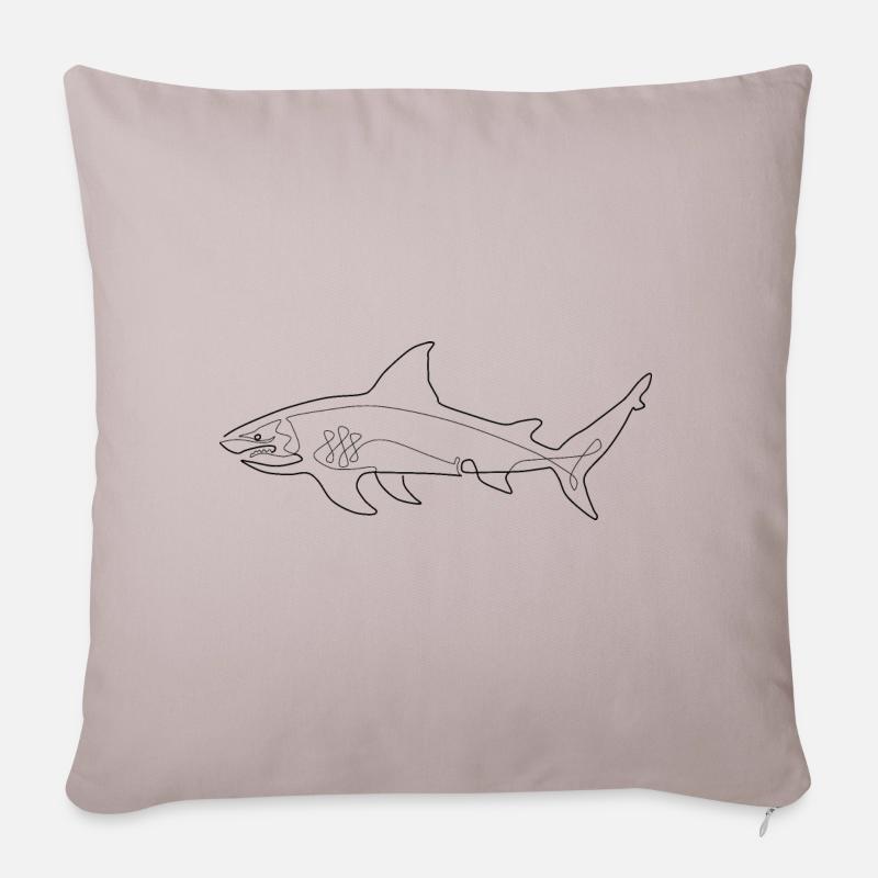 shark black - Sofakissenbezug 45 x 45 cm - helles Taupe