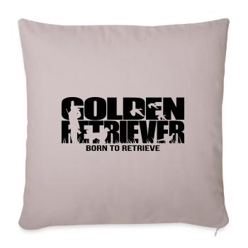GOLDEN RETRIEVER born to retrieve - Sofakissenbezug 45 x 45 cm - helles Taupe - Vorne