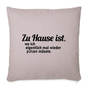 Zu Hause - Sofakissenbezug 45 x 45 cm - helles Taupe - Vorne