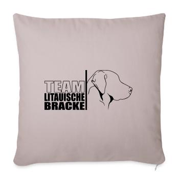 TEAM Litauische Bracke Hunde Hund Wilsigns - Sofakissenbezug 45 x 45 cm - helles Taupe - Vorne