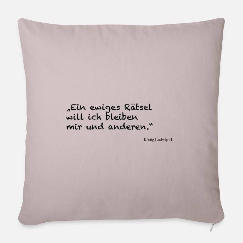 Zitat, ein ewiges Rätsel will ich bleiben - Sofakissenbezug 45 x 45 cm - helles Taupe