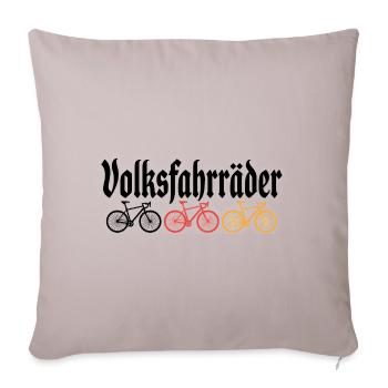 People’s Bicycles - Drôles de mèmes allemands - Housse de coussin décorative 45 x 45 cm - taupe clair - Devant
