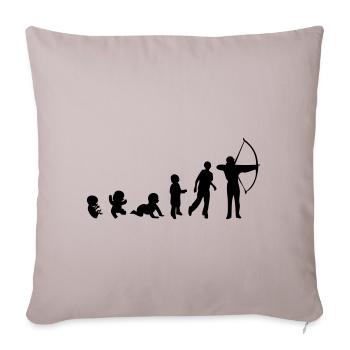 Evolution Mensch Sport Bogen schießen - Sofakissenbezug 45 x 45 cm - helles Taupe - Vorne