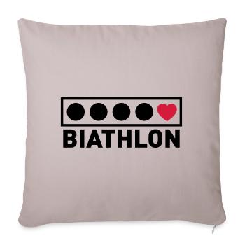 Biathlon targets with hearts - Sofa pillowcase 17,3'' x 17,3'' (45 x 45 cm) - light taupe - Front