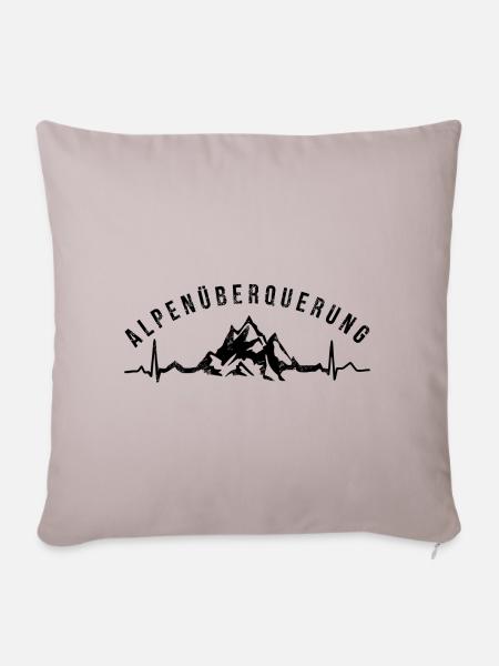 Alpenüberquerung E5 - Sofakissenbezug 45 x 45 cm - helles Taupe