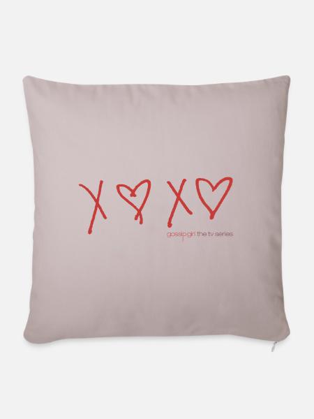 Gossip Girl XOXO Mit Herzen Handschrift - Sofakissenbezug 45 x 45 cm - helles Taupe