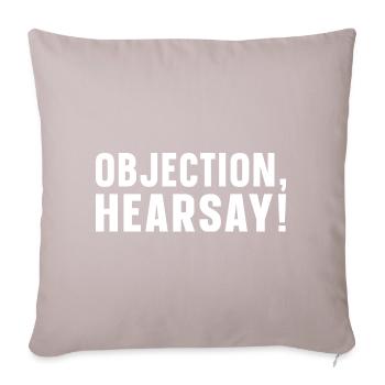Objection Ouï-dire - Housse de coussin décorative 45 x 45 cm - taupe clair - Devant