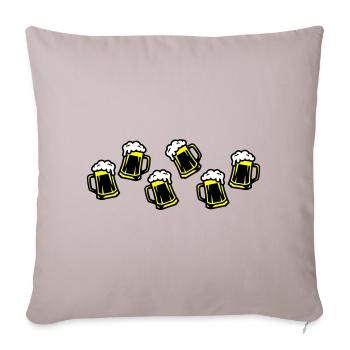 Bière, Bière, Verre de bière, Tasse de bière - Housse de coussin décorative 45 x 45 cm - taupe clair - Devant