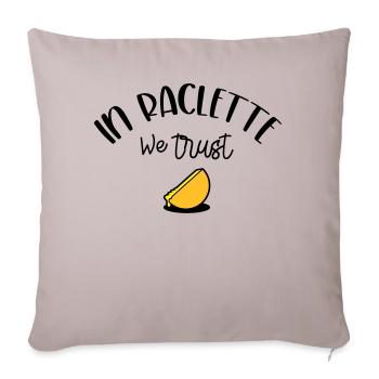 In Raclette We Trust - Housse de coussin décorative 45 x 45 cm - taupe clair - Devant