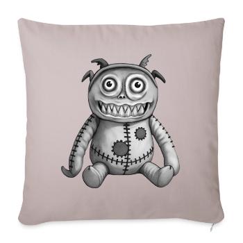 MONSTER DOLL #7 [Black & White] - Sofa pillowcase 17,3'' x 17,3'' (45 x 45 cm) - light taupe - Front