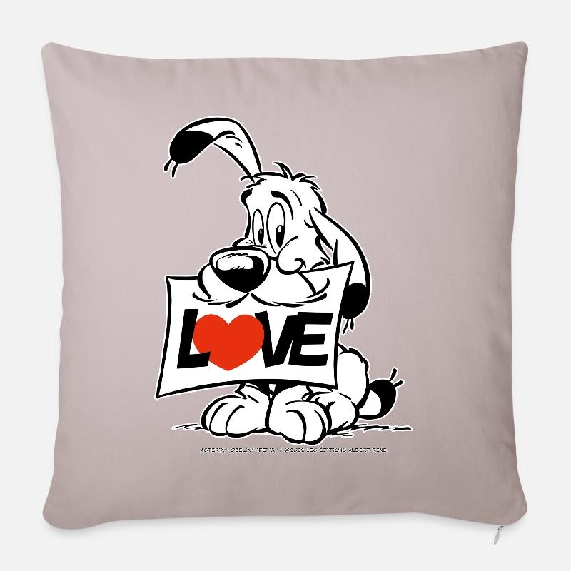 Asterix & Obelix Charakter Idefix - Sofakissenbezug 45 x 45 cm - helles Taupe