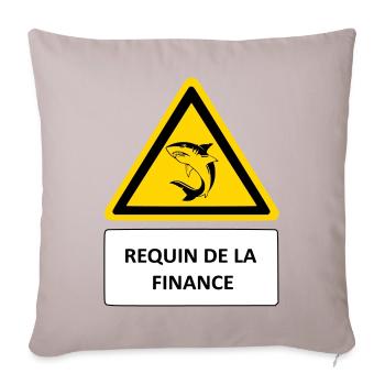 Shark of finance - Sofa pillowcase 17,3'' x 17,3'' (45 x 45 cm) - light taupe - Front