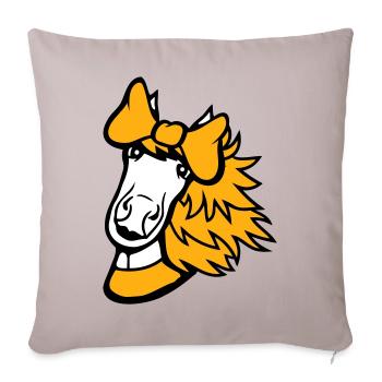 Horse Girl Female Cute Pretty Bow Woman - Sofa pillowcase 17,3'' x 17,3'' (45 x 45 cm) - light taupe - Front