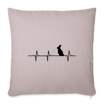 heartbeat bunnies Easter rabbit gift - Sofa pillowcase 17,3'' x 17,3'' (45 x 45 cm) - light taupe - Front