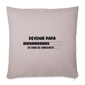 Papa en cours de chargement Veuillez attendre - Housse de coussin décorative 45 x 45 cm - taupe clair - Devant