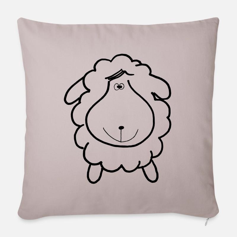 Schaf Geschenkidee - Sofakissenbezug 45 x 45 cm - helles Taupe