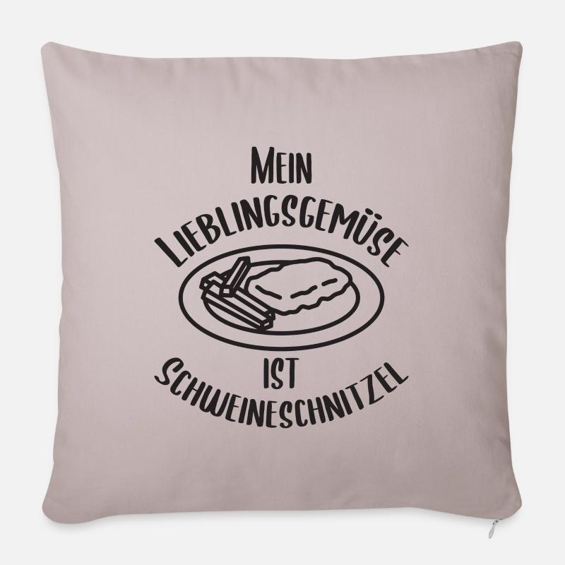 Lieblingsgemüse Schnitzel Fleischesser lustige - Sofakissenbezug 45 x 45 cm - helles Taupe