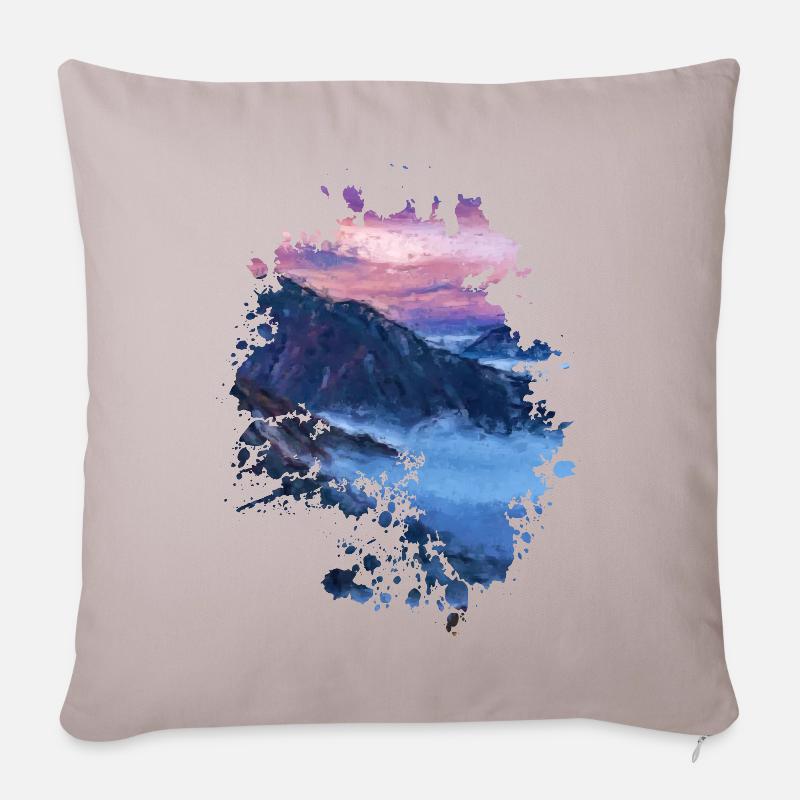 Landschaft - Sofakissenbezug 45 x 45 cm - helles Taupe