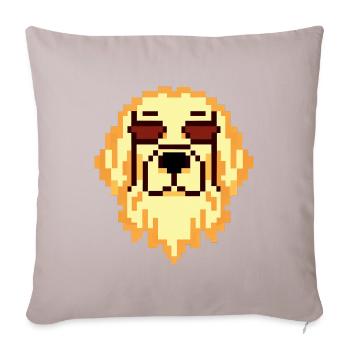 Hipster Golden Retriever Pixel Art Amateurs de chiens - Housse de coussin décorative 45 x 45 cm - taupe clair - Devant